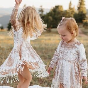 Elegant Cream Kids Casual Dress
